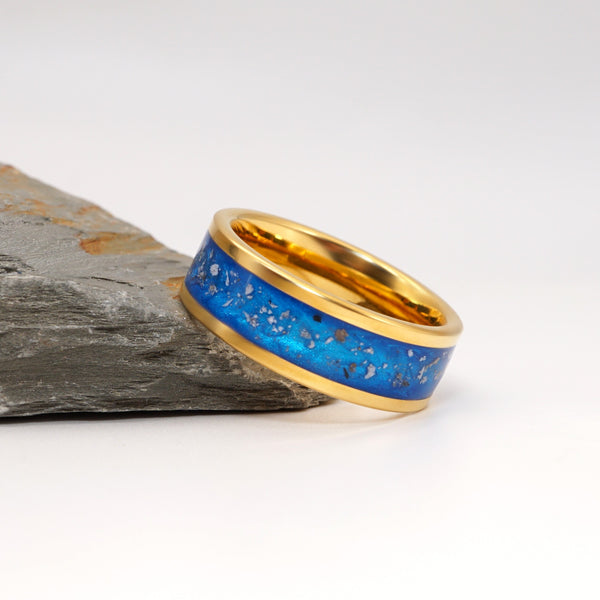 6mm Solid Gold Channel Ring with Ashes or Hair