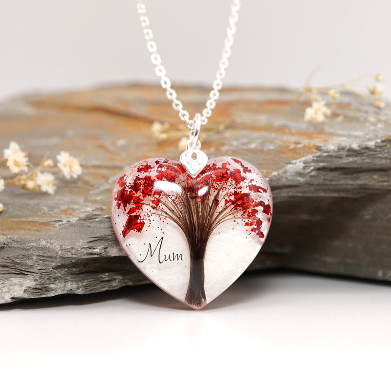 Tree of life hair keepsake heart pendant