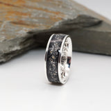 Silver ring with ashes