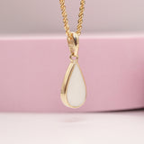 Solid Gold Teardrop Breastmilk Keepsake Pendant