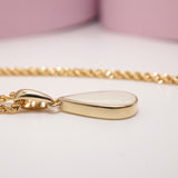 Solid Gold Teardrop Breastmilk Keepsake Pendant