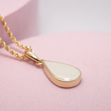 Solid Gold Teardrop Breastmilk Keepsake Pendant