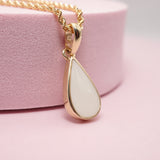 Solid Gold Teardrop Breastmilk Keepsake Pendant