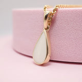 Solid Gold Teardrop Breastmilk Keepsake Pendant