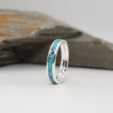 Memorial Ashes & Opal Inlay Ring – Sterling Silver