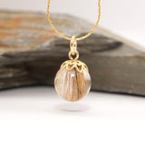Golden Memory Sphere – Hair Keepsake Pendant (13mm)