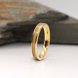 Lock of Hair Gold Tungsten Channel Ring
