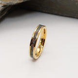 Cremation Ashes Gold Tungsten Channel Ring