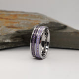 Tungsten Double Channel Ring with Ashes or Hair