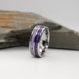 Tungsten Double Channel Ring with Ashes or Hair
