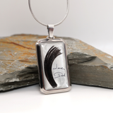 Titanium Memorial Dog Tag Pendant with Hair or Ashes