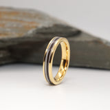 Lock of Hair Gold Tungsten Channel Ring