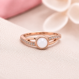 9ct Gold Criss Cross Breastmilk Ring with CZ Stones
