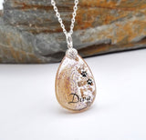 Teardrop Pendant with Hair and Ashes