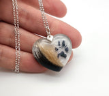 Pendant with Fur and an Actual Paw Print