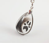 Pendant with Fur and an Actual Paw Print