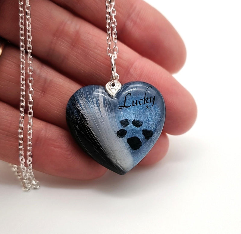 Pendant with Fur and an Actual Paw Print