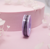 Lilac Ceramic Lock of Hair Inlay Ring