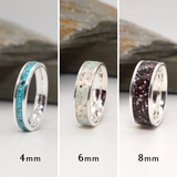 Wide Sterling Silver Cremation Ashes Ring