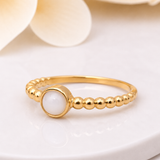 9ct Gold Bobble Band Breastmilk Ring