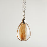 Clear Teardrop Pendant with Lock of Hair