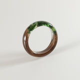 Lock of Hair Keepsake Ring with Real Forest Moss
