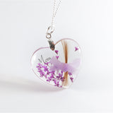 Heart Shaped Pendant with Hair and Flowers