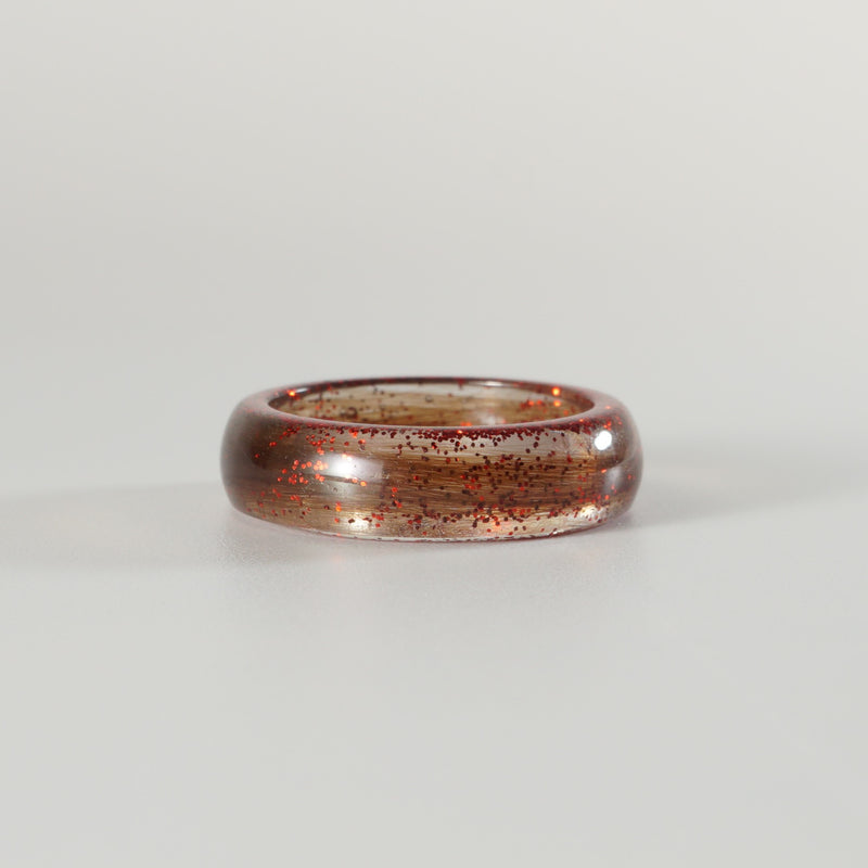 Memorial Lock of Hair Ring with Glitter