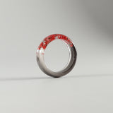 Lock of Hair Ring with Red Flowers