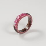 Lock of Hair Keepsake Ring with Flowers and Glitter