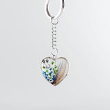 Fur Keepsake Pendant with Paw Prints and Flowers