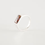 Memorial Signet Ring with Ashes and Fire Opal
