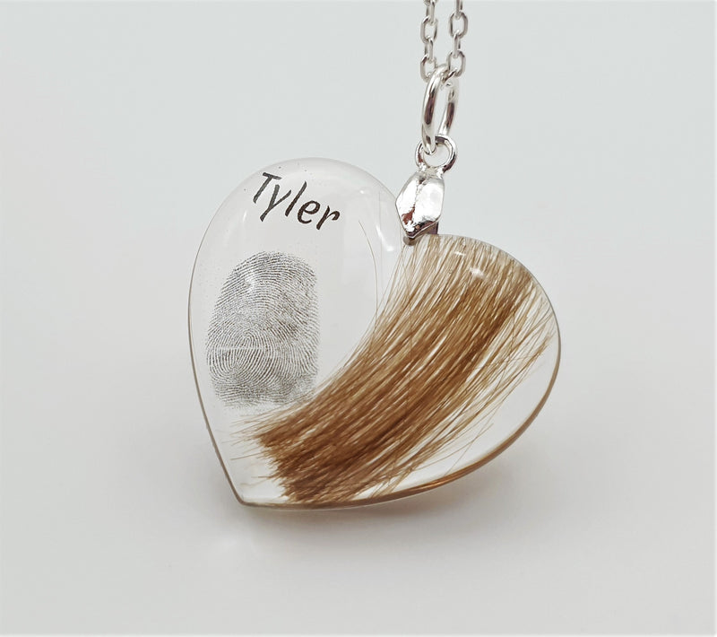 Pendant with Lock of Hair and Fingerprint